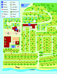 Carte illustrée du plan de camping la Rouvière